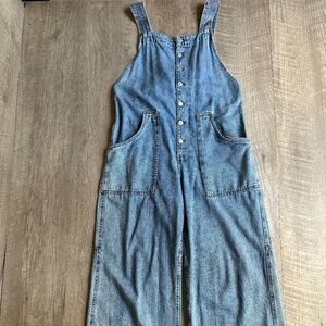 We the Free People Fields of Flowers Wide Leg Overalls